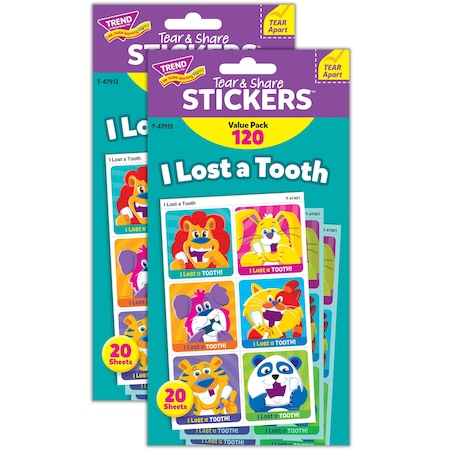 Trend I Lost A Tooth Tear & Share Stickers Value Pack, 240PK T47913